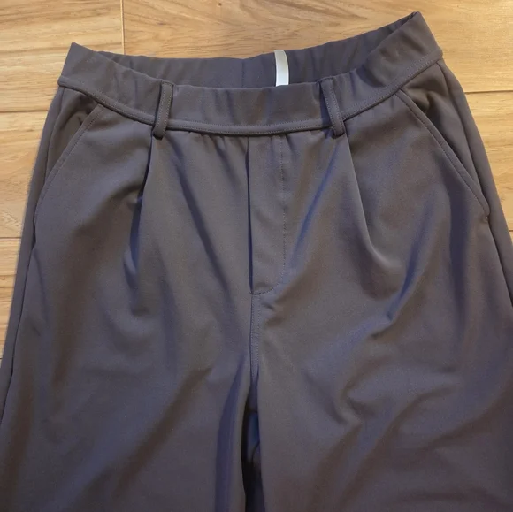 Halara Pleated Wide Leg Pants Womens Brown Pull On Work Comfy - Picture 2 of 7